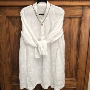 Cp shades linen tunic dress white L/xl